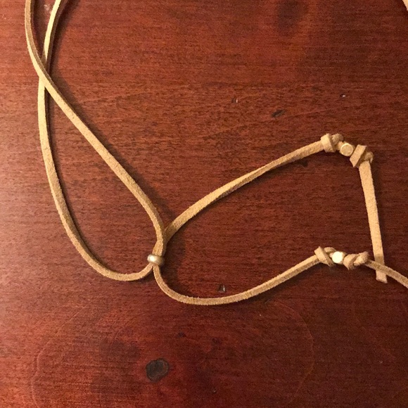 Gold Leather Necklace NWT!! - Picture 4 of 5